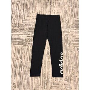 Adidas women's small black/white cropped leggings